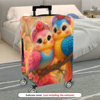 1-Piece Colorful Bird Floral Nature Artistic Cute  Suitcase Luggage Cover, Stretch Protective Sleeve