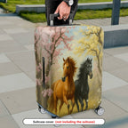 1-Piece Horse Floral Nature Scenic Artistic Colorful  Suitcase Luggage Cover, Stretch Protective Sleeve