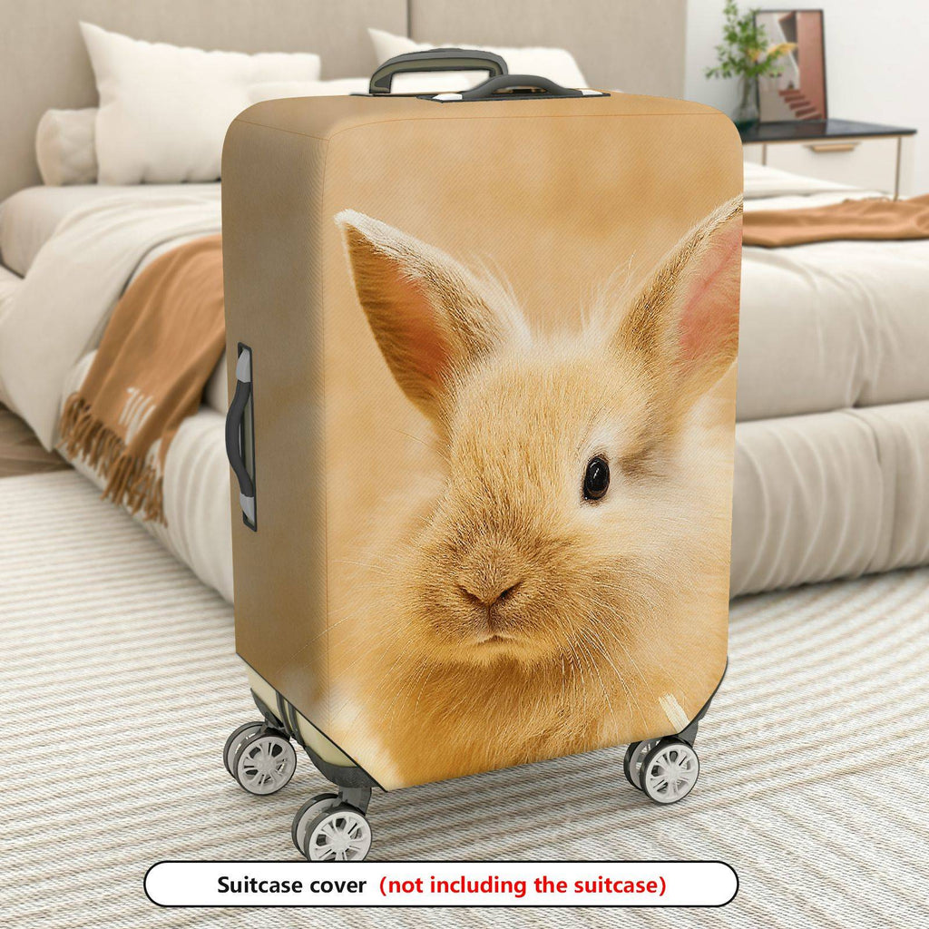1-Piece Cute Bunny Animal Nature Beige Soft  Suitcase Luggage Cover, Stretch Protective Sleeve