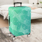 1-Piece Geometric Teal Lattice Abstract Modern Stylish  Suitcase Luggage Cover, Stretch Protective Sleeve