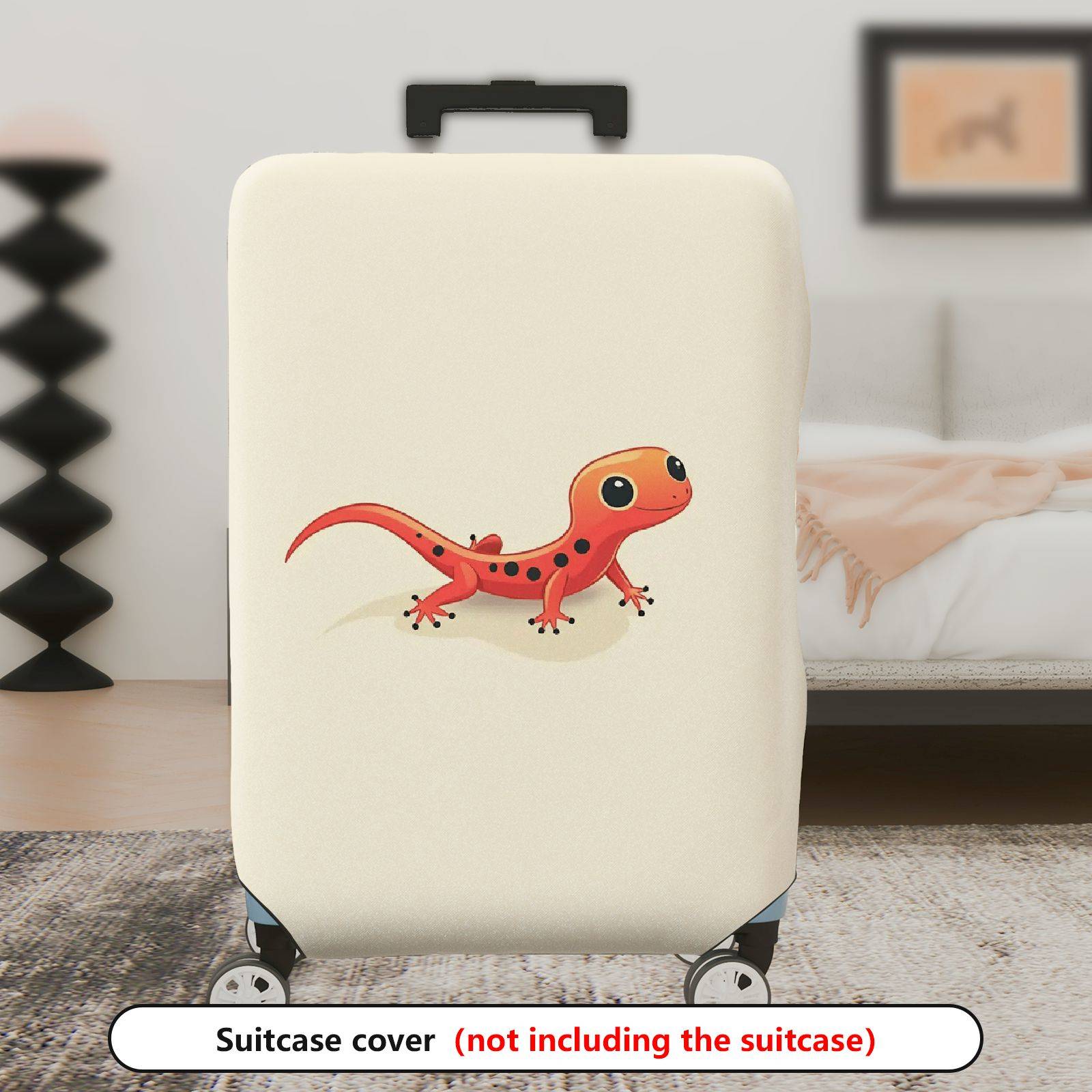 1-Piece Salamander Animal Cute Fun Eye-catching Playful  Suitcase Luggage Cover, Stretch Protective Sleeve