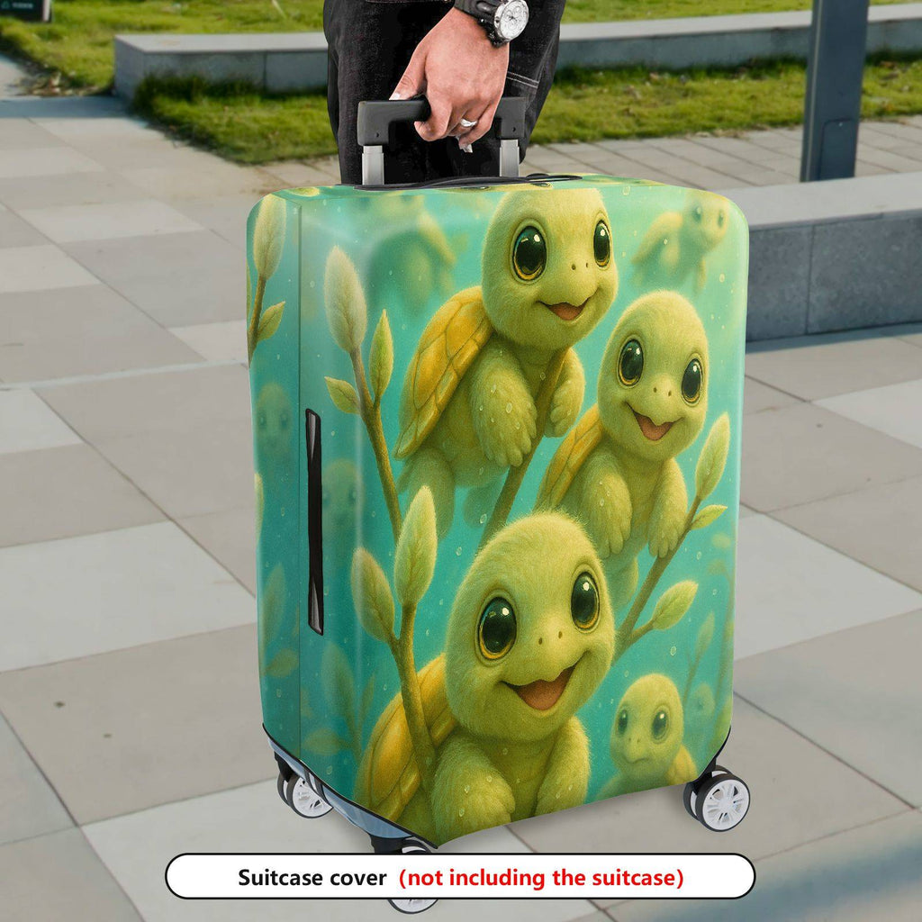 1-Piece Leaf Green Nature Floral Abstract  Suitcase Luggage Cover, Stretch Protective Sleeve