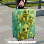 1-Piece Leaf Green Nature Floral Abstract  Suitcase Luggage Cover, Stretch Protective Sleeve
