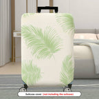 1-Piece Green Leaf Pattern Tropical Nature Travel Holiday  Suitcase Luggage Cover, Stretch Protective Sleeve