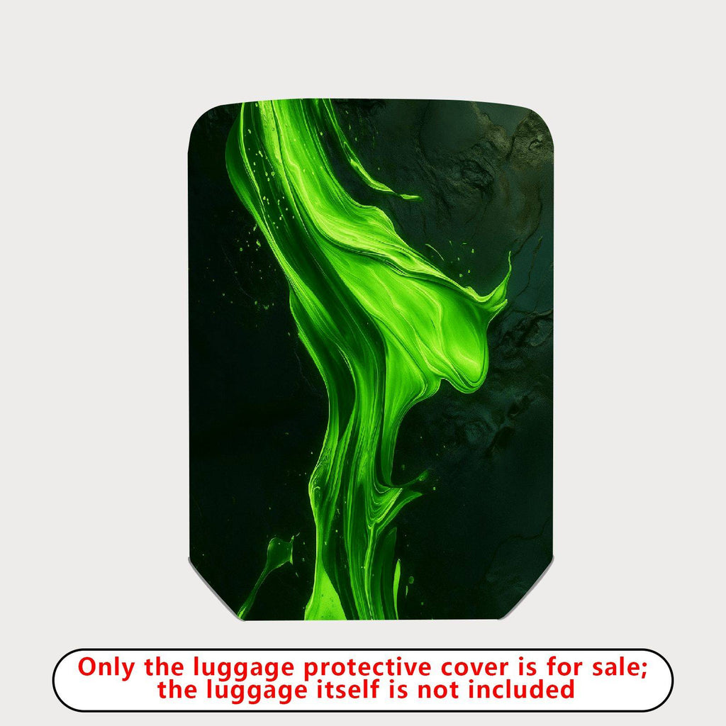 1-Piece Abstract Green Artistic Nature Flow Dynamic Stylish  Suitcase Luggage Cover, Stretch Protective Sleeve