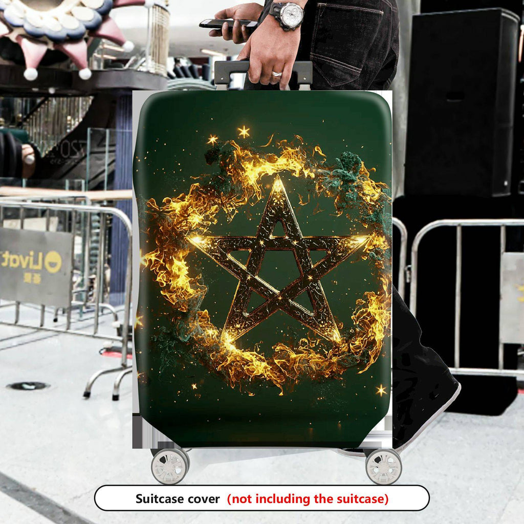 1-Piece Star Fire Magic Cosmic Celestial Mystical  Suitcase Luggage Cover, Stretch Protective Sleeve