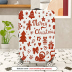 1-Piece Christmas Festive Holiday Merry Gingerbread Snowman  Suitcase Luggage Cover, Stretch Protective Sleeve