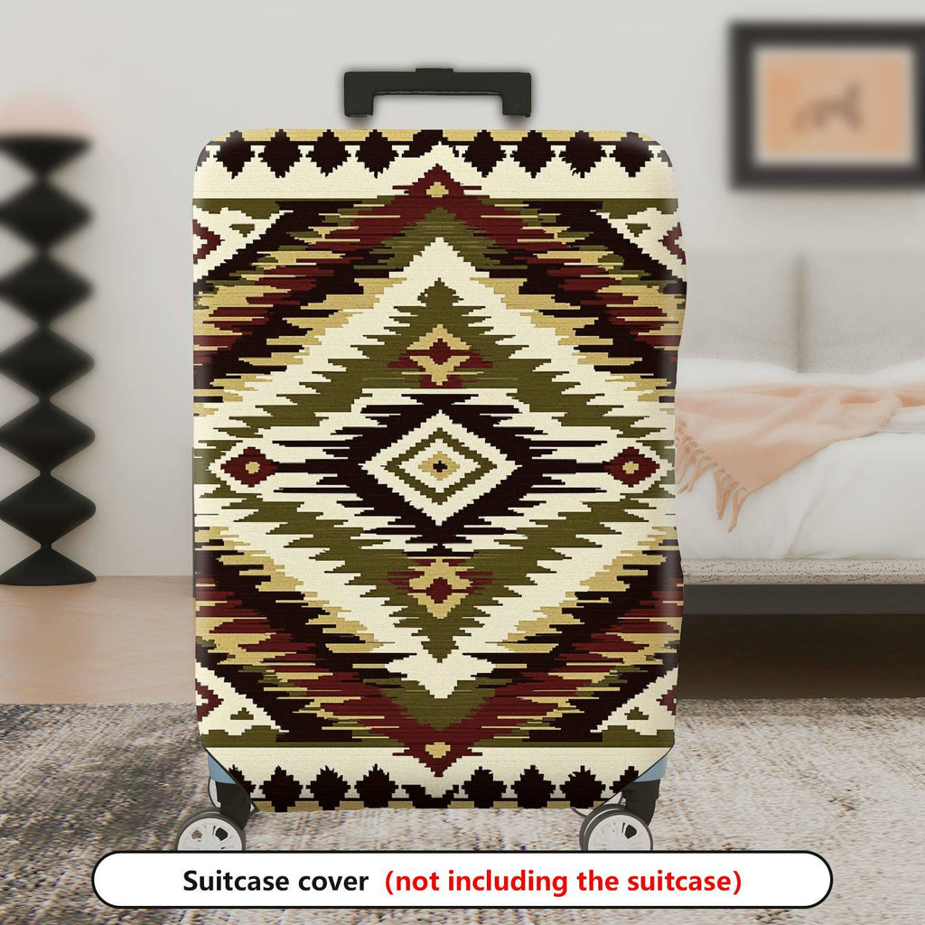 1-Piece Geometric Ethnic Tribal Southwestern Aztec  Suitcase Luggage Cover, Stretch Protective Sleeve