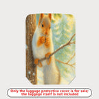 1-Piece Forest Squirrel Winter Scene Cute Animal Nature  Suitcase Luggage Cover, Stretch Protective Sleeve