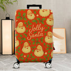 1-Piece Jolly Santa Festive Christmas Holiday Cheer Travel  Suitcase Luggage Cover, Stretch Protective Sleeve