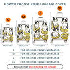 1-Piece Cat Pineapple Cute Fun Whimsical  Suitcase Luggage Cover, Stretch Protective Sleeve