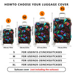 1-Piece Abstract Geometric Vibrant Colorful Prism Modern  Suitcase Luggage Cover, Stretch Protective Sleeve