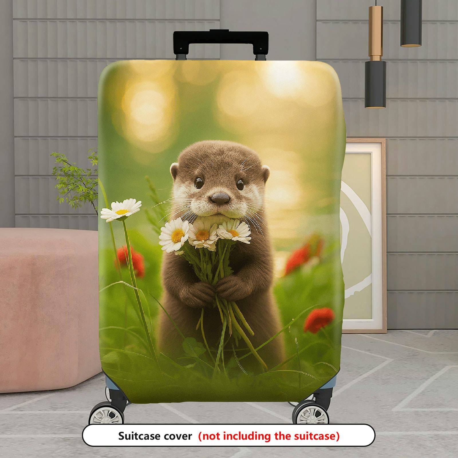 1-Piece Nature Animal Flower Forest Cute  Suitcase Luggage Cover, Stretch Protective Sleeve