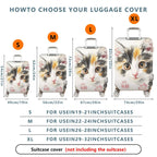 1-Piece Cute Adorable Cat Watercolor Animal Art  Suitcase Luggage Cover, Stretch Protective Sleeve