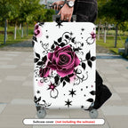 1-Piece Rose Floral Star Pattern Decorative  Suitcase Luggage Cover, Stretch Protective Sleeve