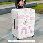1-Piece Pink Clouds Hearts Butterflies Rainbow Cute  Suitcase Luggage Cover, Stretch Protective Sleeve