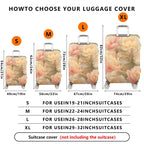 1-Piece Floral Cat Peony Blossom Nature Art  Suitcase Luggage Cover, Stretch Protective Sleeve