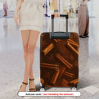 1-Piece Cinnamon Spice Holiday Winter Cocoa Travel Aroma  Suitcase Luggage Cover, Stretch Protective Sleeve