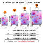 1-Piece Cherry Blossom Floral Pink Purple Yellow  Suitcase Luggage Cover, Stretch Protective Sleeve