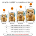 1-Piece Cute Alpaca Animal Nature Scenery Artistic  Suitcase Luggage Cover, Stretch Protective Sleeve