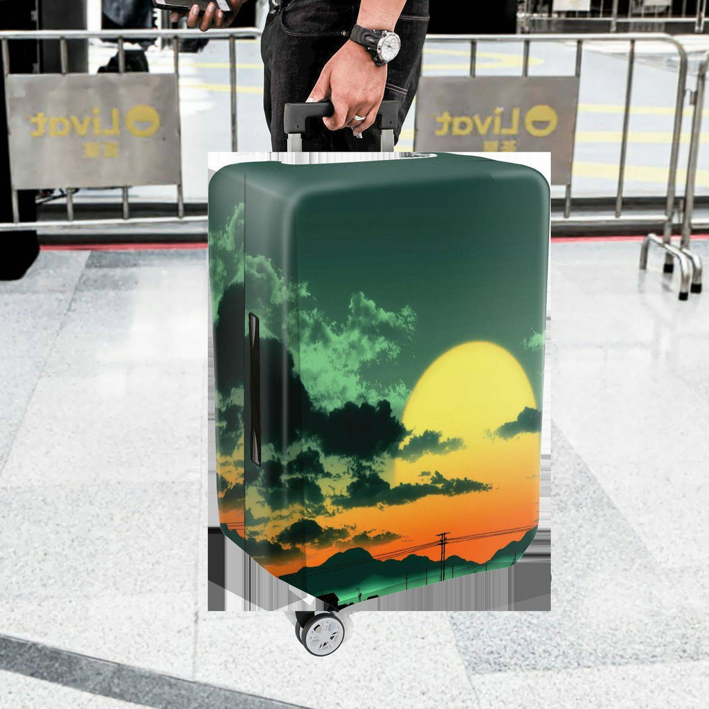 1-Piece Sunset Mountain Landscape Cloud Sky Nature  Suitcase Luggage Cover, Stretch Protective Sleeve