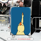 1-Piece Animal Duck Blue  Whimsical Cute  Suitcase Luggage Cover, Stretch Protective Sleeve