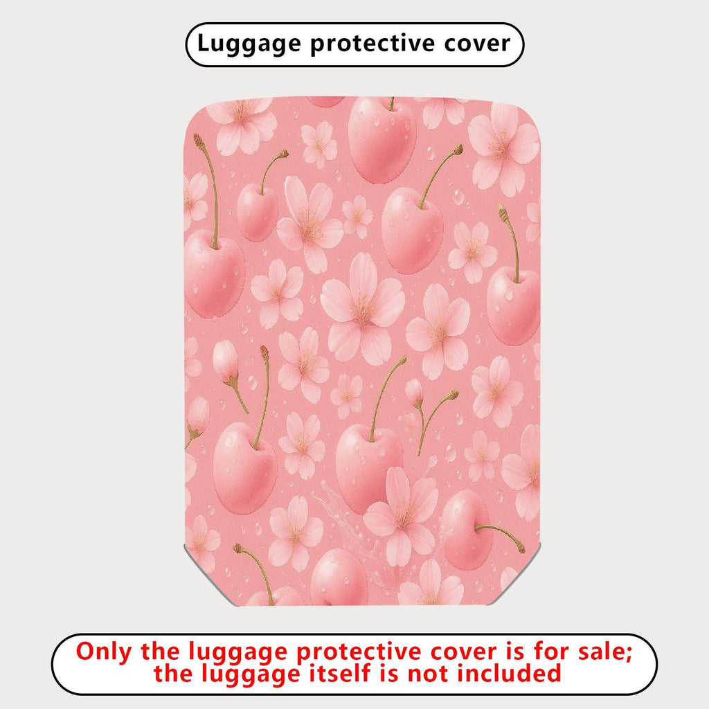 1-Piece Cherry Blossom Pink Flower Fruit Cute Sweet  Suitcase Luggage Cover, Stretch Protective Sleeve