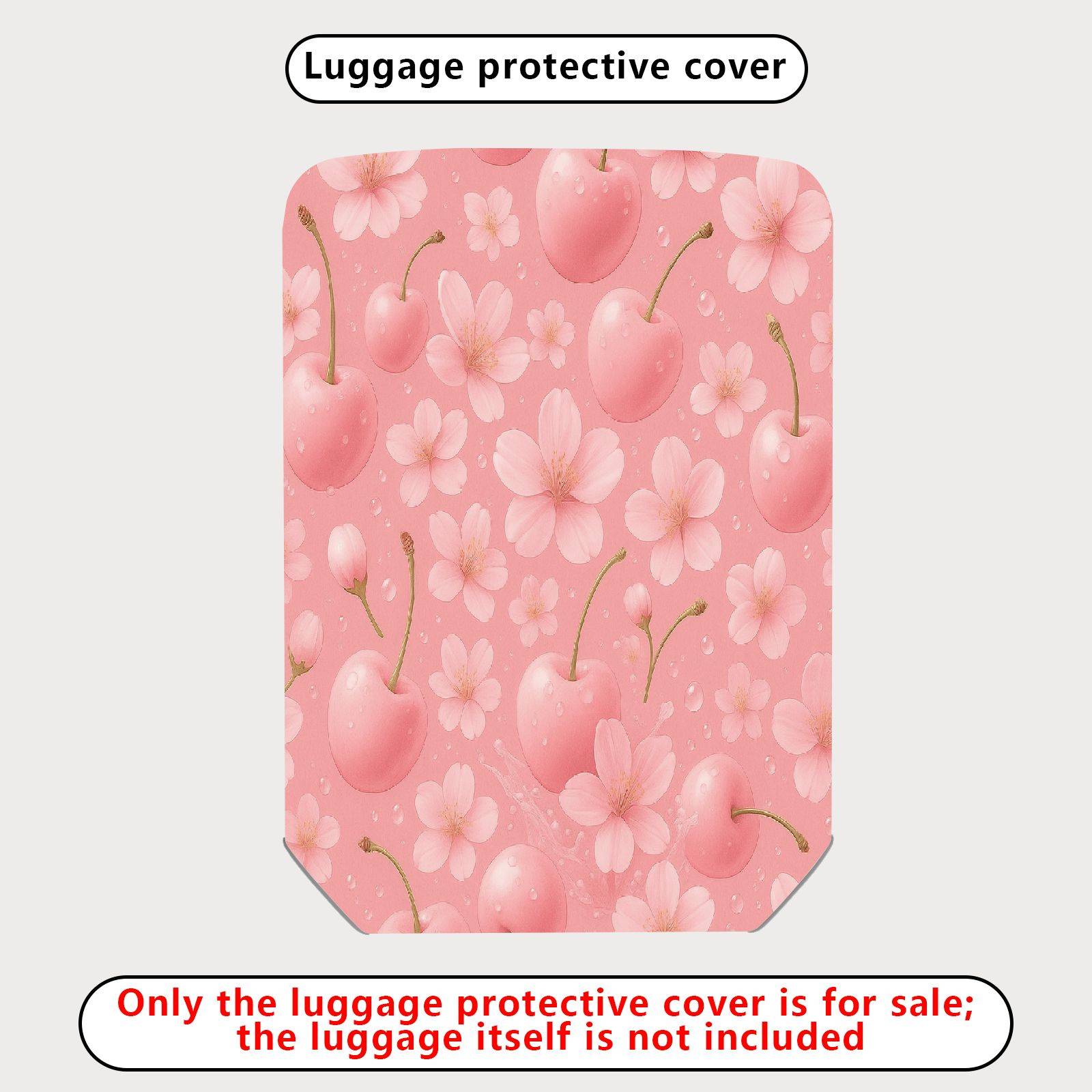 1-Piece Cherry Blossom Pink Flower Fruit Cute Sweet  Suitcase Luggage Cover, Stretch Protective Sleeve