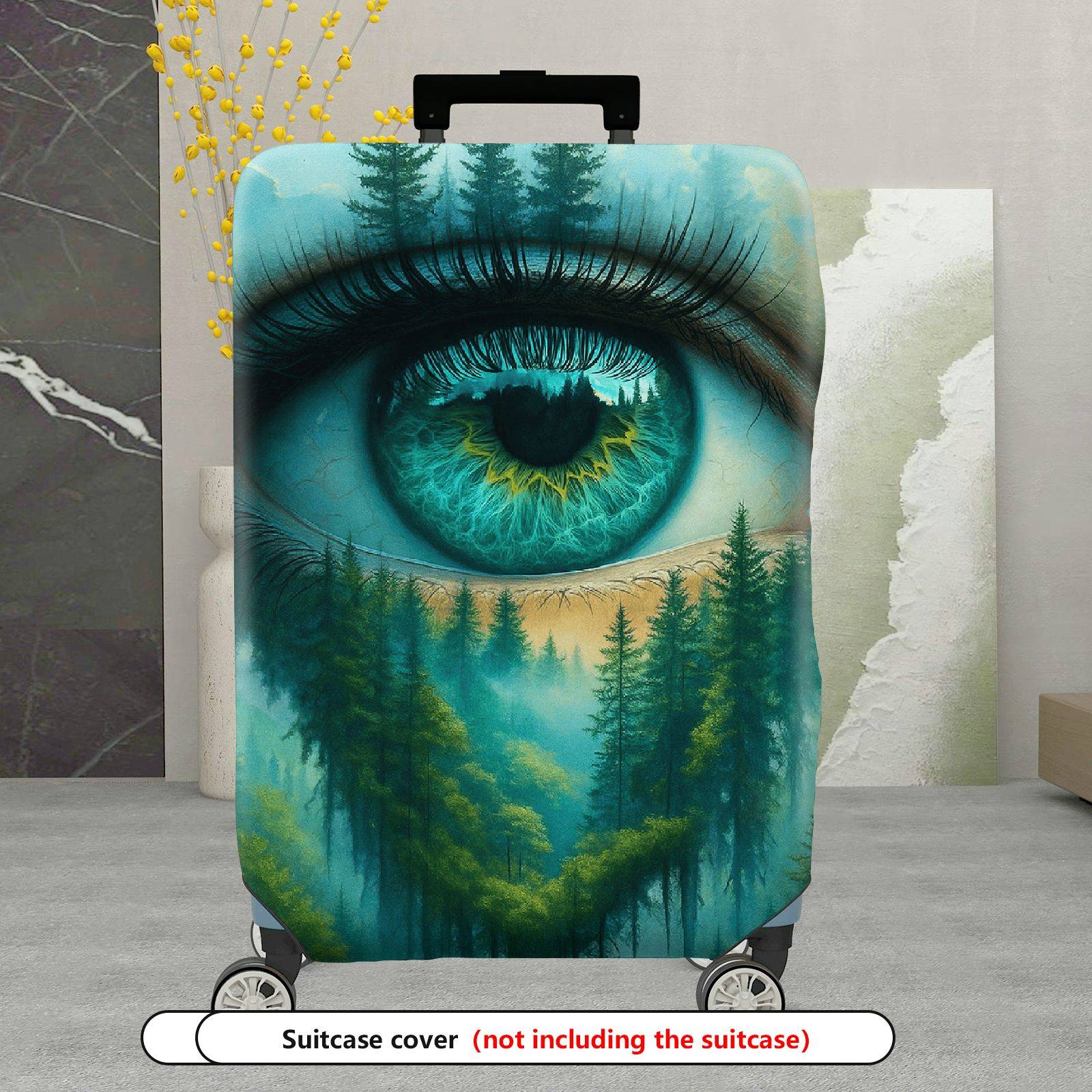 1-Piece Eye Forest Landscape Nature Art Creative  Suitcase Luggage Cover, Stretch Protective Sleeve