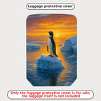 1-Piece Penguin Arctic Sunset Ice Ocean Landscape  Suitcase Luggage Cover, Stretch Protective Sleeve