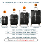 1-Piece Airplane Travel Adventure Design Black Stylish Modern Minimalist  Suitcase Luggage Cover, Stretch Protective Sleeve