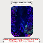 1-Piece Purple Floral Starry Night Artistic Fantasy  Suitcase Luggage Cover, Stretch Protective Sleeve