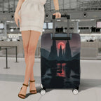 1-Piece Fantasy Landscape Red Moon Night Sky Mountain Reflection  Suitcase Luggage Cover, Stretch Protective Sleeve