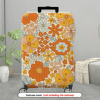 1-Piece Retro Floral Pattern Vibrant Colorful Decorative Travel Essentials  Suitcase Luggage Cover, Stretch Protective Sleeve