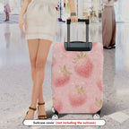 1-Piece Strawberry Pink Bubble Cute Fun Cheerful  Suitcase Luggage Cover, Stretch Protective Sleeve