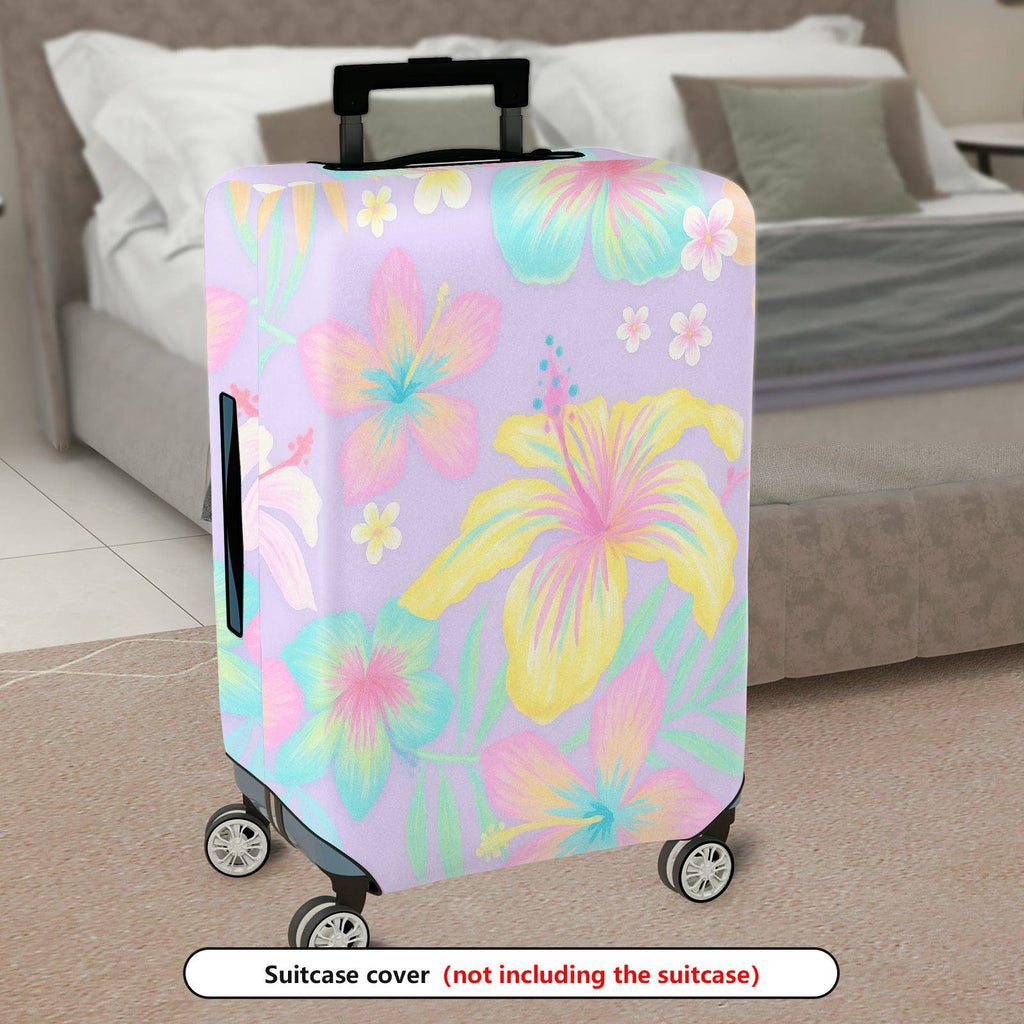 1-Piece Colorful Floral Tropical Vacation Summer Holiday  Suitcase Luggage Cover, Stretch Protective Sleeve