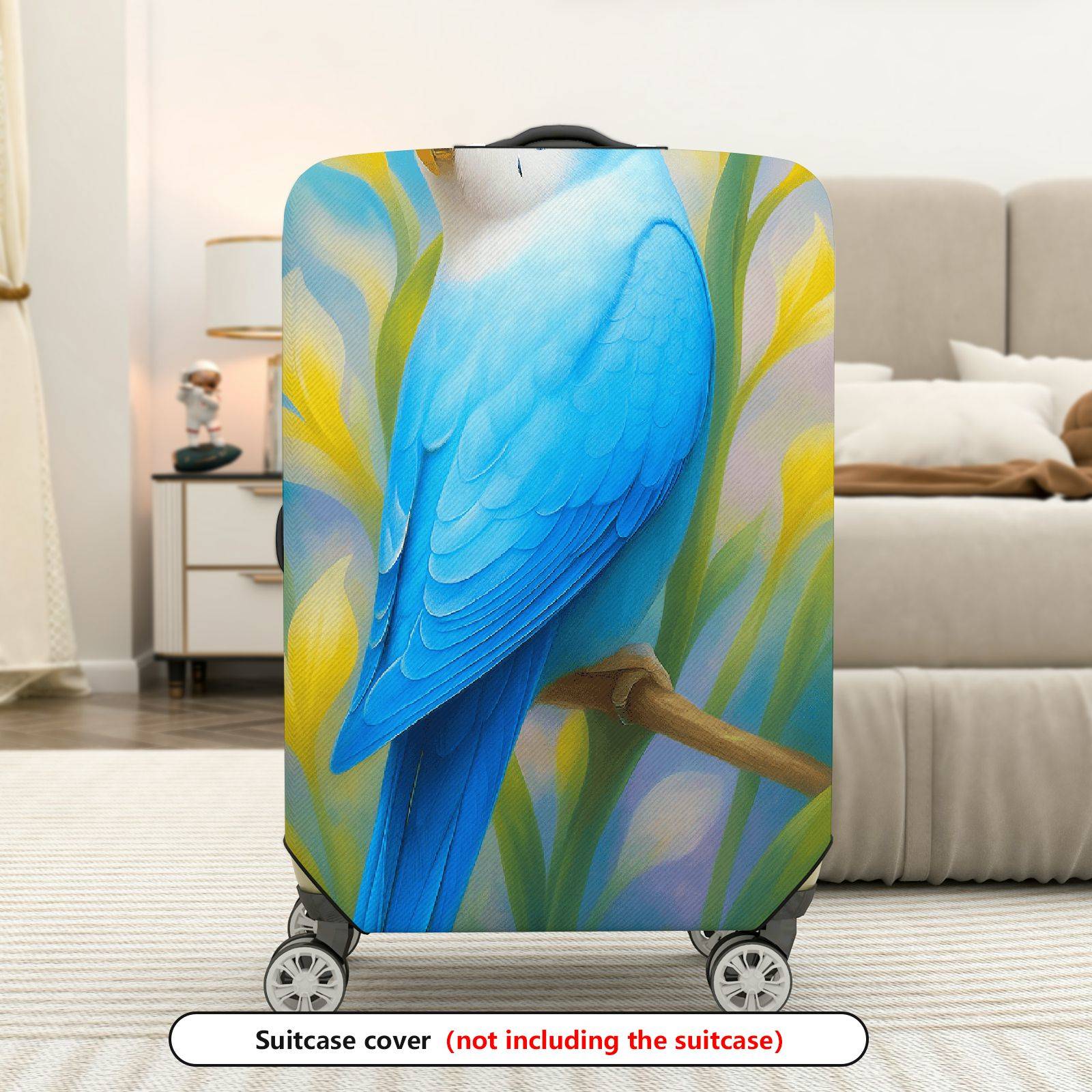 1-Piece Parrot Pattern Floral Colorful  Suitcase Luggage Cover, Stretch Protective Sleeve