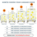 1-Piece Yellow Rose Floral Pattern Elegant Stylish Bright Cheerful  Suitcase Luggage Cover, Stretch Protective Sleeve