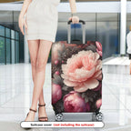 1-Piece Peony Floral Romantic Elegant Stylish Artistic  Suitcase Luggage Cover, Stretch Protective Sleeve