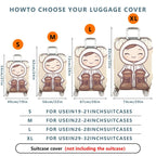 1-Piece Cute Lamb Hoodie Boots Smiling  Suitcase Luggage Cover, Stretch Protective Sleeve