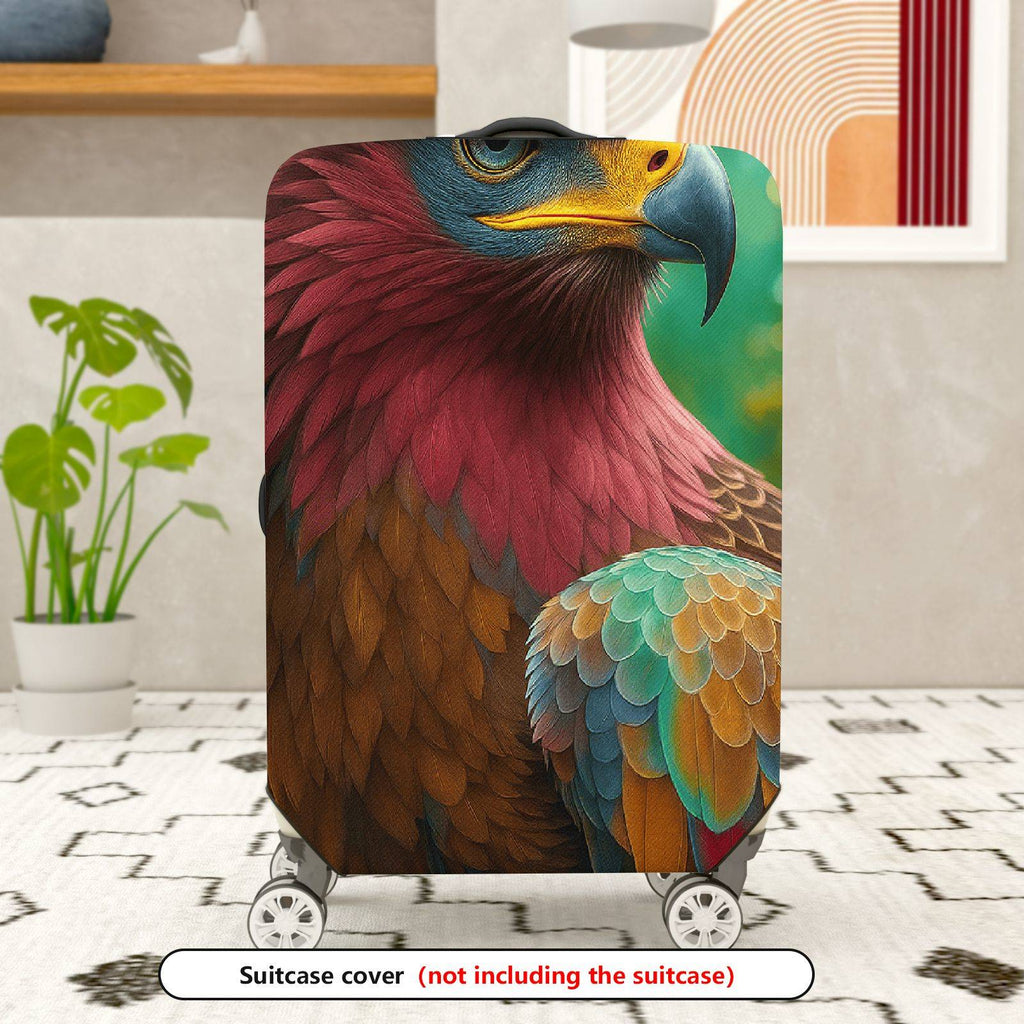1-Piece Vibrant Parrot Bird Colorful Nature Artistic Wildlife  Suitcase Luggage Cover, Stretch Protective Sleeve