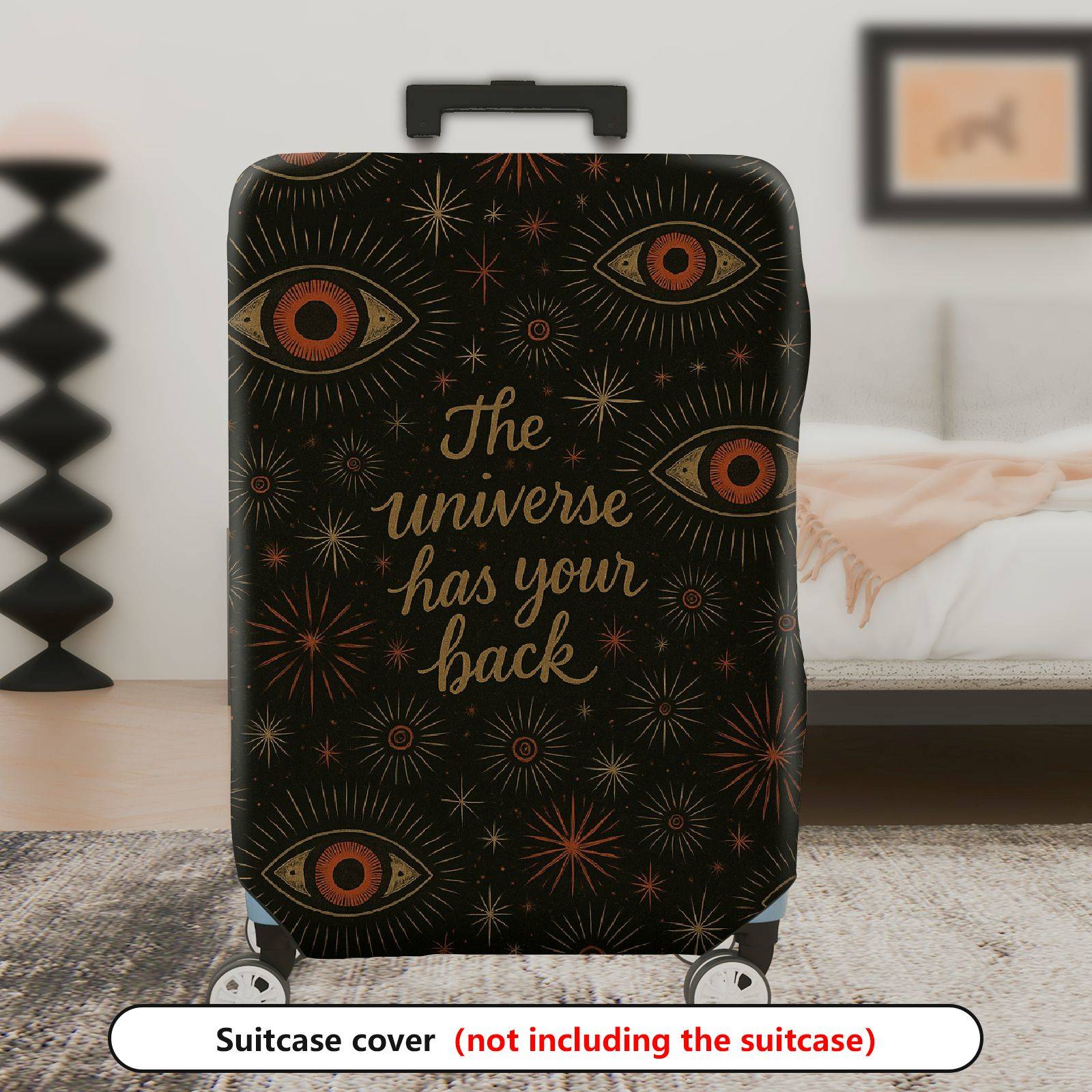 1-Piece Universe Eye Pattern Quote Star Cosmic Mystical  Suitcase Luggage Cover, Stretch Protective Sleeve