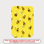 1-Piece Yellow Bee Floral Nature Cute Pattern  Suitcase Luggage Cover, Stretch Protective Sleeve
