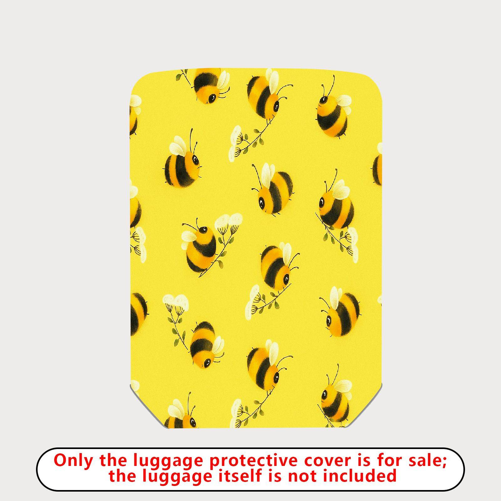 1-Piece Yellow Bee Floral Nature Cute Pattern  Suitcase Luggage Cover, Stretch Protective Sleeve