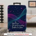 1-Piece Universe Galaxy Stars Planets Cosmic Quote  Suitcase Luggage Cover, Stretch Protective Sleeve