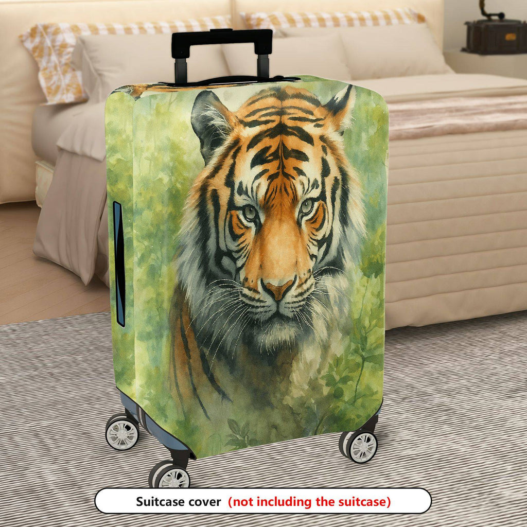 1-Piece Animal Jungle Wildlife Nature Art Tiger  Suitcase Luggage Cover, Stretch Protective Sleeve