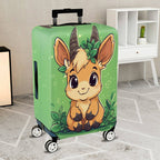1-Piece Cute  Animal Goat Green Nature Playful Pattern  Suitcase Luggage Cover, Stretch Protective Sleeve