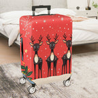 1-Piece Reindeer Snowflake Winter Red Cute Holiday  Suitcase Luggage Cover, Stretch Protective Sleeve