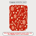 1-Piece Candy Cane Red Peppermint Christmas Holiday  Suitcase Luggage Cover, Stretch Protective Sleeve