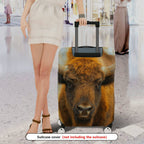 1-Piece Animal Rustic Nature Wildlife Buffalo  Suitcase Luggage Cover, Stretch Protective Sleeve